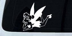 Tinkerbell Tinker Bell Laying Fairy Tale Cartoons Car or Truck Window Decal Sticker