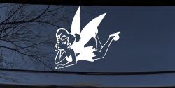Tinkerbell Tinker Bell Laying Fairy Tale Cartoons Car or Truck Window Decal Sticker