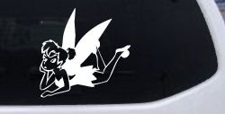 Tinkerbell Tinker Bell Laying Fairy Tale Cartoons Car or Truck Window Decal Sticker