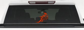 Tribal Butterfly Butterflies Car or Truck Window Decal Sticker (Orange Red)