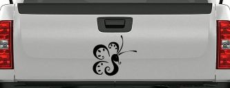 Tribal Butterfly Butterflies Car or Truck Window Decal Sticker (Black)