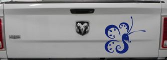 Tribal Butterfly Butterflies Car or Truck Window Decal Sticker (Navy)