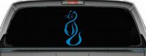Tribal Cat Animals Car or Truck Window Decal Sticker (Blue)