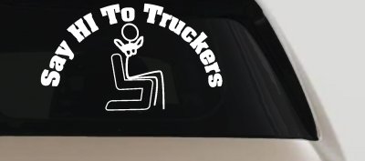 Funny Trucker Decal Say Hi To Truckers Car Window Sticker Vinyl
