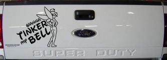 Wanna Tinker My Bell Tinkerbell Car or Truck Window Decal Sticker (Black)
