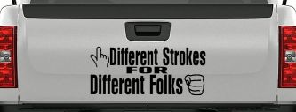Different Strokes Folks Funny Car Truck Decal Sticker (Black)