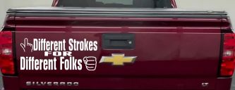 Different Strokes for Different Folks Funny Car or Truck Window Decal Sticker (White)