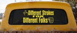 Different Strokes Folks Funny Car Truck Decal Sticker (Yellow)