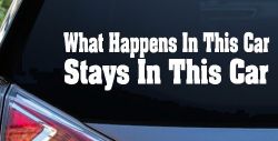 What Happens in This car Stays in This Car Funny Car or Truck Window Decal Sticker