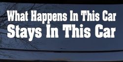 What Happens in This car Stays in This Car Funny Car or Truck Window Decal Sticker
