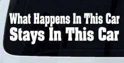 What Happens in This car Stays in This Car Funny Car or Truck Window Decal Sticker