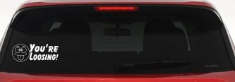 You're Loosing Smiley Face Racing Funny Car or Truck Window Decal Sticker (White)