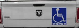 That's How I Roll Handicap Wheelchair Car or Truck Window Decal Sticker (Navy)