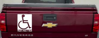 That's How I Roll Handicap Wheelchair Car or Truck Window Decal Sticker (White)