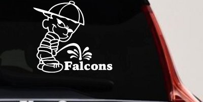 Pee On Falcons Decal - Funny Truck & Car Window Vinyl Sticker