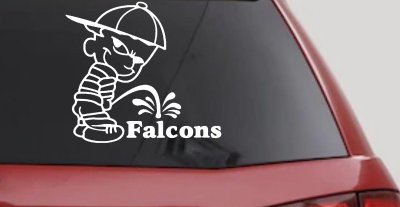 Pee On Falcons Decal - Funny Truck & Car Window Vinyl Sticker