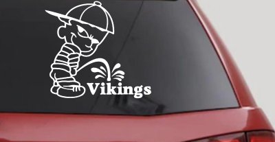 Pee On Vikings Car Truck Window Vinyl Decal Sticker Funny