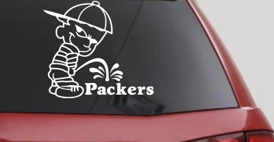 Pee On Packers Decal Funny Football Car Truck Window Sticker