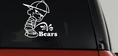 Pee On Bears Decal for Car Truck Window Funny Vinyl Sticker