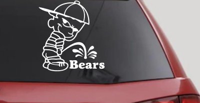 Pee On Bears Decal for Car Truck Window Funny Vinyl Sticker