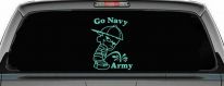 Go Navy Pee On Army College Car or Truck Window Decal Sticker (Mint)