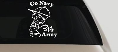 Go Navy Pee On Army Decal Sticker for Car Truck Window - College Pride