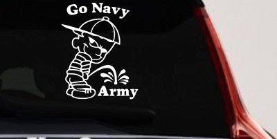 Go Navy Pee On Army Decal Sticker for Car Truck Window - College Pride