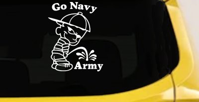 Go Navy Pee On Army Decal Sticker for Car Truck Window - College Pride