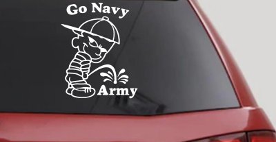 Go Navy Pee On Army Decal Sticker for Car Truck Window - College Pride