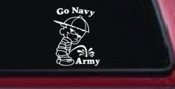 Go Navy Pee On Army College Car or Truck Window Decal Sticker