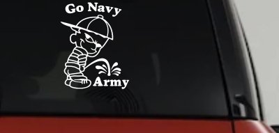 Go Navy Pee On Army Decal Sticker for Car Truck Window - College Pride