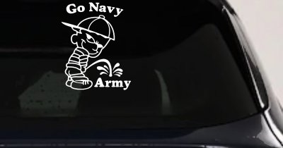 Go Navy Pee On Army Decal Sticker for Car Truck Window - College Pride