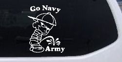 Go Navy Pee On Army College Car or Truck Window Decal Sticker