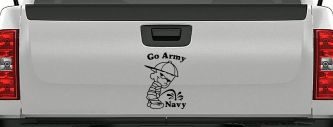 Go Army Pee On Navy College Car or Truck Window Decal Sticker (Black)