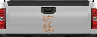Go Army Pee On Navy College Car Truck Window Vinyl Decal Sticker (Nut Brown)