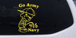 Go Army Pee On Navy College Car or Truck Window Decal Sticker (Yellow)