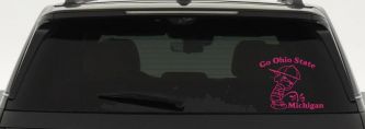 Go Ohio State Pee On Michigan Car or Truck Window Decal Sticker (Hot Pink)