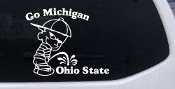 Go Michigan Pee On Ohio State Car or Truck Window Decal Sticker