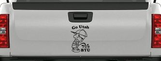 Go Utah Pee on BYU Car or Truck Window Decal Sticker (Black)