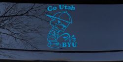 Go Utah Pee on BYU Car or Truck Window Decal Sticker (Blue)