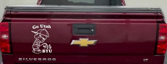 Go Utah Pee on BYU Car or Truck Window Decal Sticker (White)