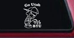 Go Utah Pee on BYU Car or Truck Window Decal Sticker