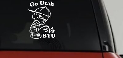 Go Utah Pee on BYU Car Truck Window Decal Sticker