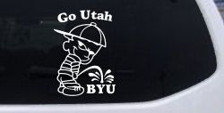 Go Utah Pee on BYU Car or Truck Window Decal Sticker