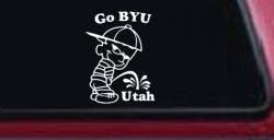 Go BYU Pee on Utah Car or Truck Window Decal Sticker