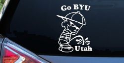 Go BYU Pee on Utah Car or Truck Window Decal Sticker