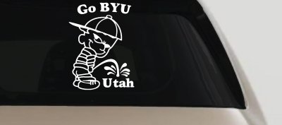 BYU Pee on Utah Decal Car Truck Window Sticker Funny Vinyl Art