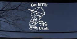 Go BYU Pee on Utah Car or Truck Window Decal Sticker