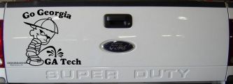 Go Georgia Pee On Ga Tech Car or Truck Window Decal Sticker (Black)