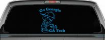 Go Georgia Pee On Ga Tech Car or Truck Window Decal Sticker (Blue)